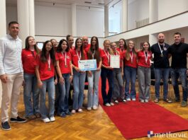 Zamjenik gradonačelnika Hrvoje Bebić primio rukometašice ŽRK Metković nakon uspjeha na HEP turniru u Rijeci